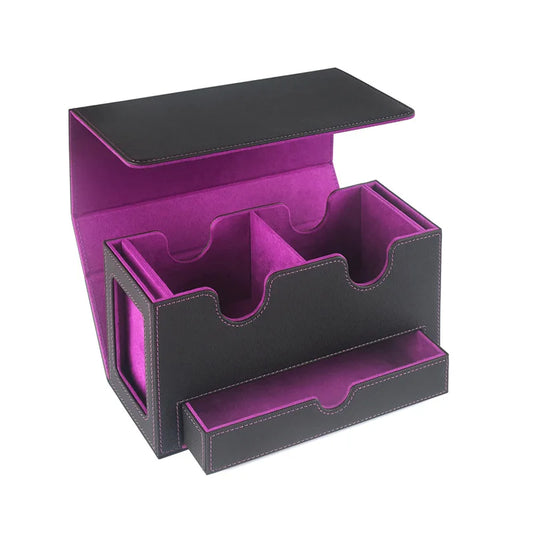 MTG Commander Deck Box with Card Tray & Accessories Drawer, Storage for Double Sleeved Cards, Durable Design
