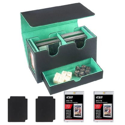 MTG Commander Deck Box with Card Tray & Accessories Drawer, Storage for Double Sleeved Cards, Durable Design