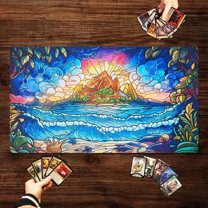 MTG The Magic Gathering Play Mats Original Handcrafted Art Non-Slip TCG Playmat with Rubber Bottom & Stitched Edge CCG Card Mat