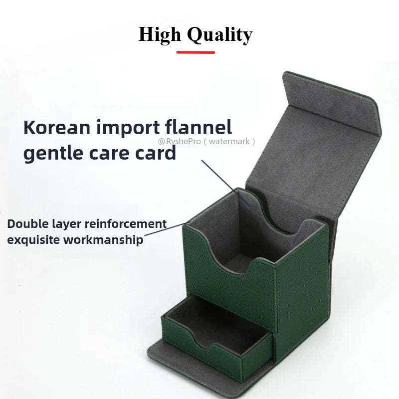 Commander Card Deck Box for MTG Holds 100+ Deck Box with 2 Dividers and Dice Tray Fits for MTG PTCG Magic Baseball Sports Cards