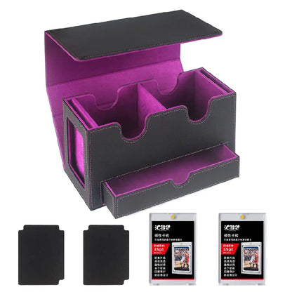 MTG Commander Deck Box with Card Tray & Accessories Drawer, Storage for Double Sleeved Cards, Durable Design