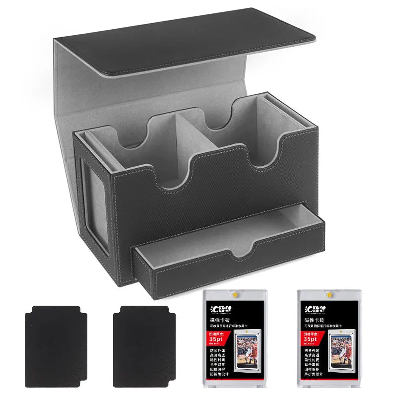 MTG Commander Deck Box with Card Tray & Accessories Drawer, Storage for Double Sleeved Cards, Durable Design