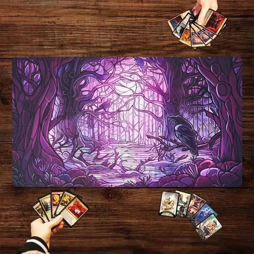 MTG The Magic Gathering Play Mats Original Handcrafted Art Non-Slip TCG Playmat with Rubber Bottom & Stitched Edge CCG Card Mat