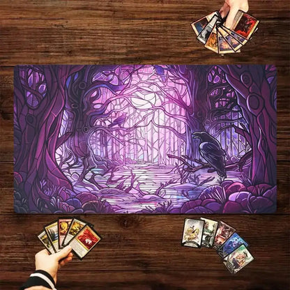 MTG The Magic Gathering Play Mats Original Handcrafted Art Non-Slip TCG Playmat with Rubber Bottom & Stitched Edge CCG Card Mat