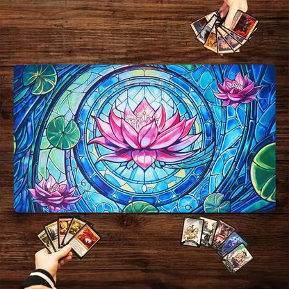 MTG The Magic Gathering Play Mats Original Handcrafted Art Non-Slip TCG Playmat with Rubber Bottom & Stitched Edge CCG Card Mat
