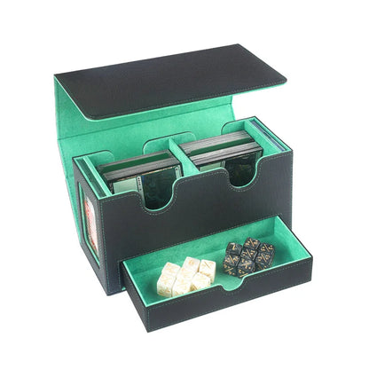 MTG Commander Deck Box with Card Tray & Accessories Drawer, Storage for Double Sleeved Cards, Durable Design